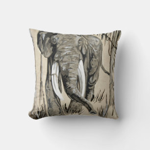 Almofada Elefante Passando Pela Arte De Savana