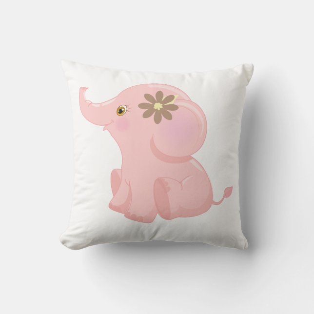 Almofada Elefante Rosa Bebida (Frente)