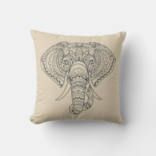 Almofada Elefante tribal Arte animal africana