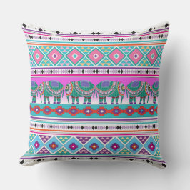Almofada Elefantes com Padrão Aztec