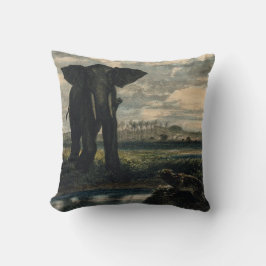 Almofada Elefantes e Pantera no Deserto Indiano