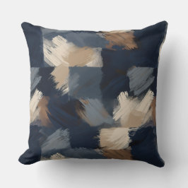 Almofada Elegância Abstrata: Creme, Ferrugem, Preto e Cinza
