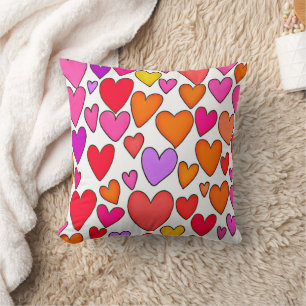 Almofada Elegância Chic Hearts: Amor Feliz