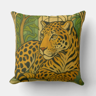 Almofada Elegância da Selva Estilizada