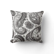 Elegância de Paisley Preto e Branco