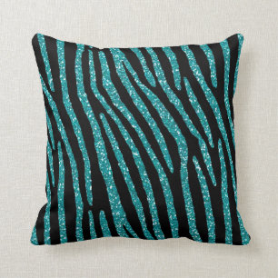 Almofada Elegância do encanto da zebra de turquesa