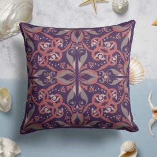 Almofada Elegância do ornamentado em ameixa