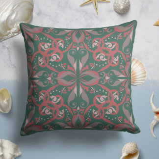Almofada Elegância do ornamentado em Jade Green