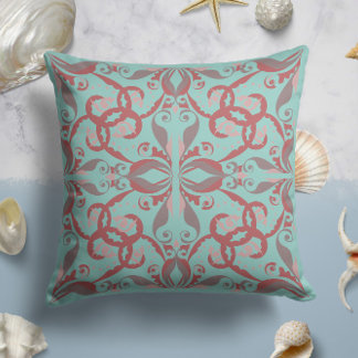 Almofada Elegância do ornamentado em Mint Aqua