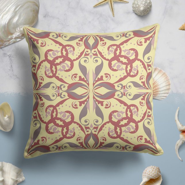 Almofada Elegância do ornamentado no amarelo-borboleta (Criador carregado)