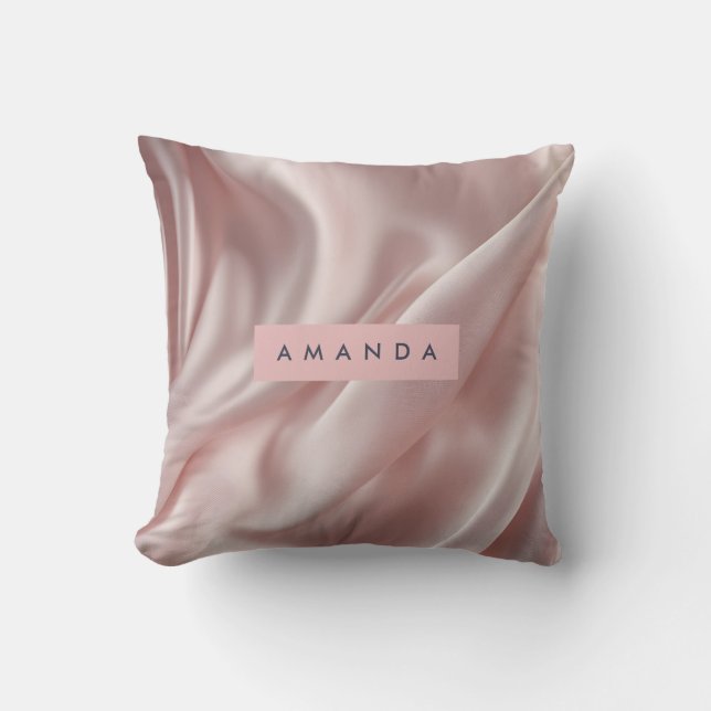 Almofada Elegância em Seda Pastel Macia Personalizada (Frente)