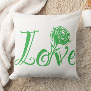 Almofada Elegância Floral: Amor Ilustrado com Rosa