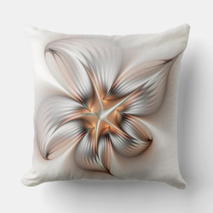 Almofada Elegância Floral Moderna Abstrato de Arte Fractal
