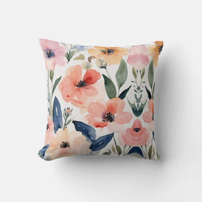 Almofada Elegância florescente: Travesseiro decorativo Flor (Frente)