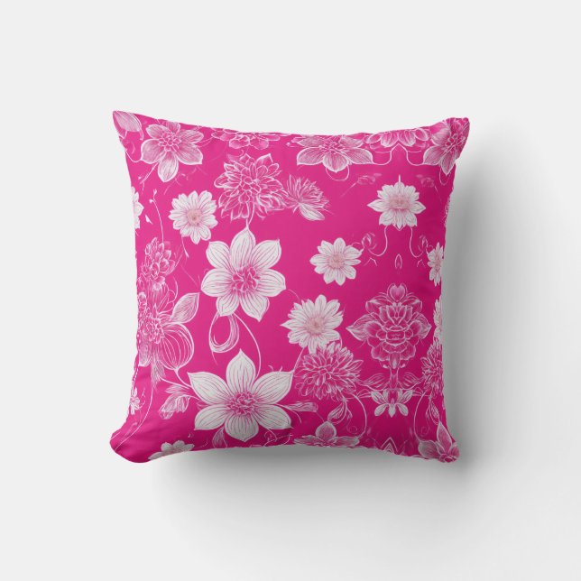 Almofada Elegância florescente: Travesseiro decorativo Flor (Frente)