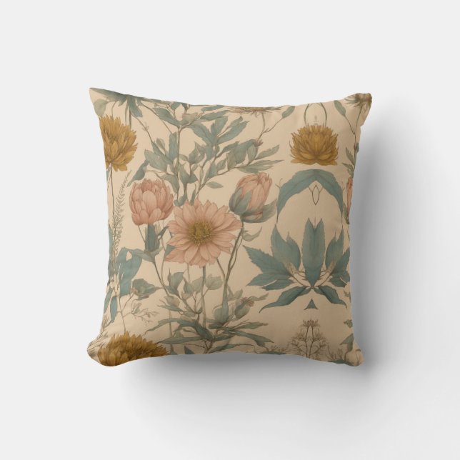 Almofada Elegância florescente: Travesseiro decorativo Flor (Frente)