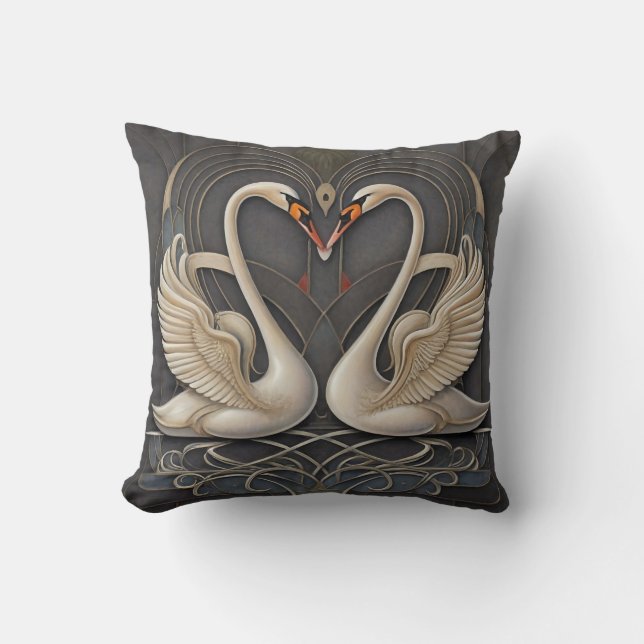 Almofada Elegância Graciosa: Travesseiro decorativo Swan (Frente)