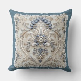 Almofada Elegância Pérola: Jogada de Padrões Emborados Cris