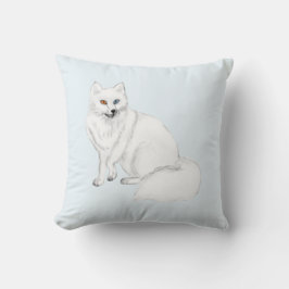 Almofada Elegant Arctic Fox Pillow with Snowflake Pattern