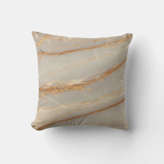 Almofada Elegant Beige and Gold Marble Pattern Throw Pillow