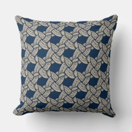Almofada Elegant Blue Navy Knotwork Vintage Pattern