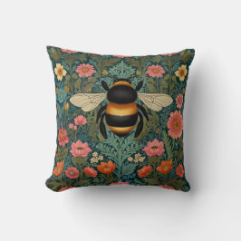 Almofada Elegant boho retro bumblebee spring florals