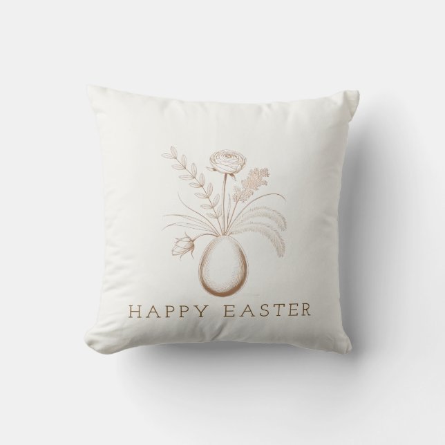 Almofada Elegant Botanical Easter Decorative Throw Pillow (Frente)