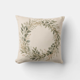 Almofada Elegant Botanical Wreath Decorative Pillow