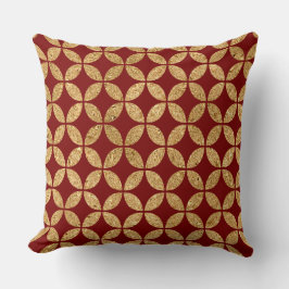 Almofada Elegant Burgundy & Gold Christmas Pillow – Luxury