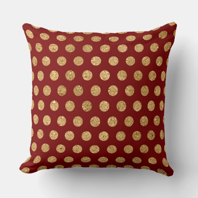 Almofada Elegant Burgundy & Gold Christmas Pillow – Luxury  (Frente)