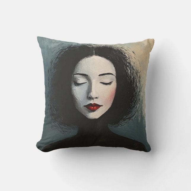 Almofada Elegant Faceless Lady Modern Portrait (Frente)