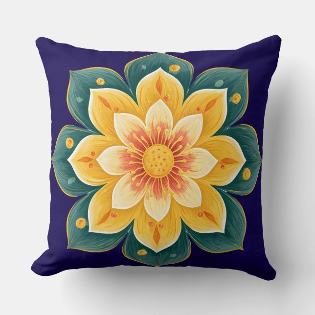 Almofada Elegant Floral Print Decorative Pillow (Frente)