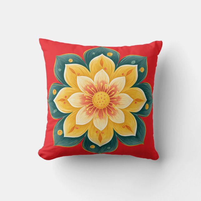 Almofada Elegant Floral Print Decorative Pillow (Frente)