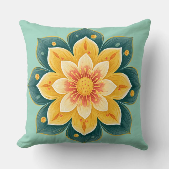 Almofada Elegant Floral Print Decorative Pillow (Frente)
