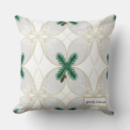 Almofada Elegant Gold Eucalyptus Holiday Pillow – MerryMist