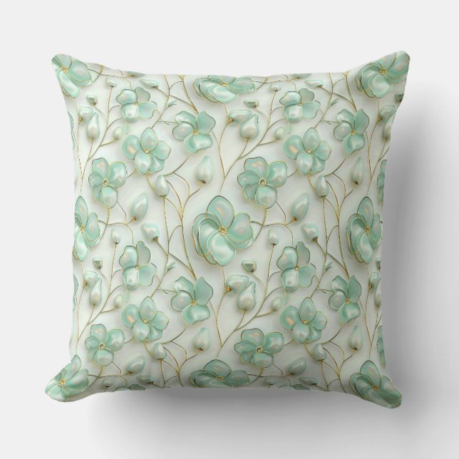 Almofada Elegant Green Floral (Frente)