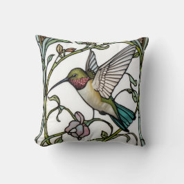 Almofada Elegant hummingbird artwork botanical boho chic