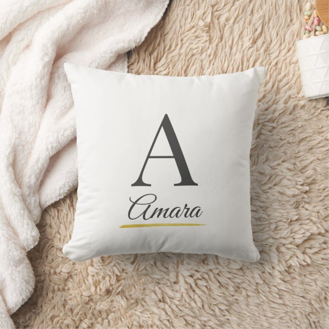 Almofada Elegant Initial and Name Monogram (Cobertor)