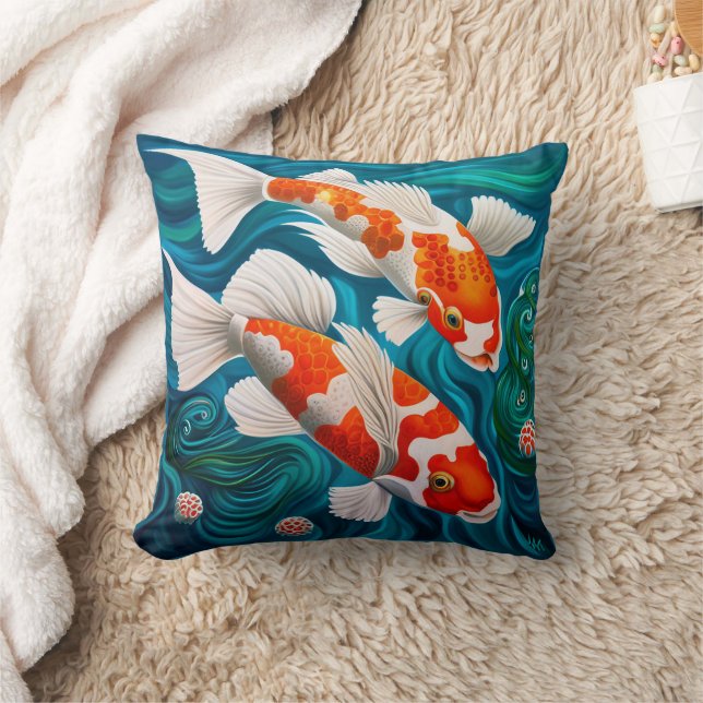 Almofada Elegant Koi Fish Design (Cobertor)