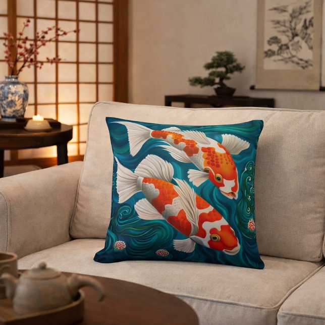 Almofada Elegant Koi Fish Design (Criador carregado)