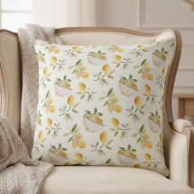 Elegant Lemon Pattern Throw Pillow
