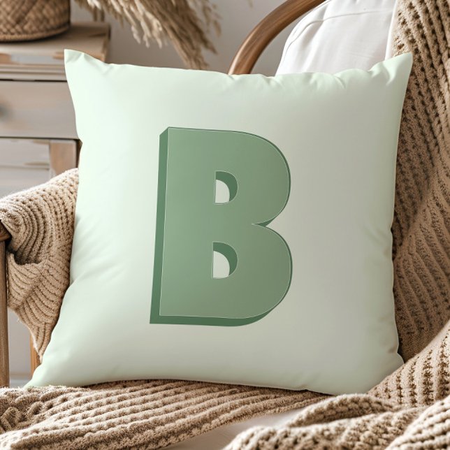 Almofada Elegant Letter B Monogram Personalized Initial (Criador carregado)