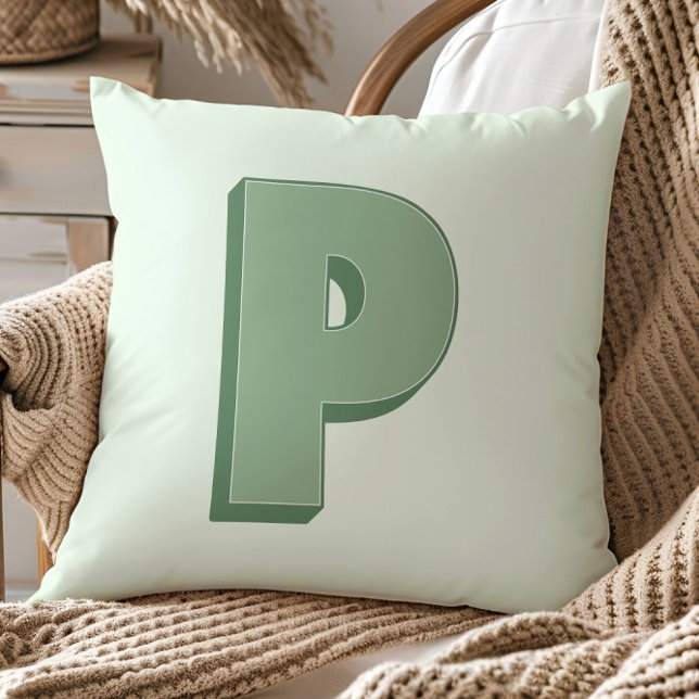 Almofada Elegant Letter P Monogram Personalized Initial (Criador carregado)