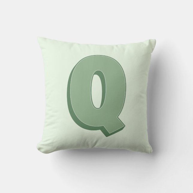 Almofada Elegant Letter Q Monogram Personalized Initial (Frente)