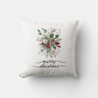 Almofada Elegant Merry Christmas Decorative Pillow with Win