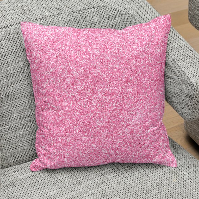 Almofada Elegant Pink Faux Glitter & Sparkles (Criador carregado)