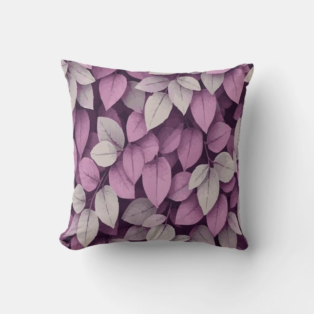 Almofada Elegant Purple and White Floral Pattern (Frente)