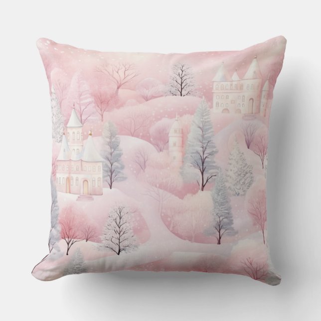 Almofada Elegant Purple Christmas Throw Pillow  (Frente)