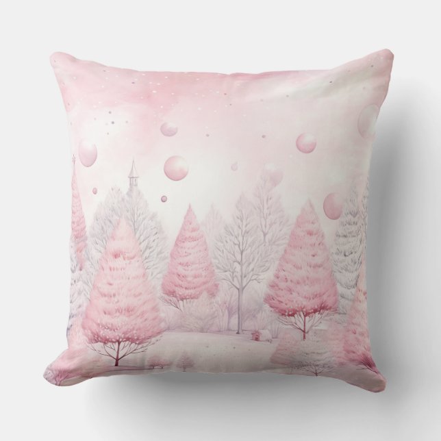 Almofada Elegant Purple Christmas Throw Pillow  (Frente)