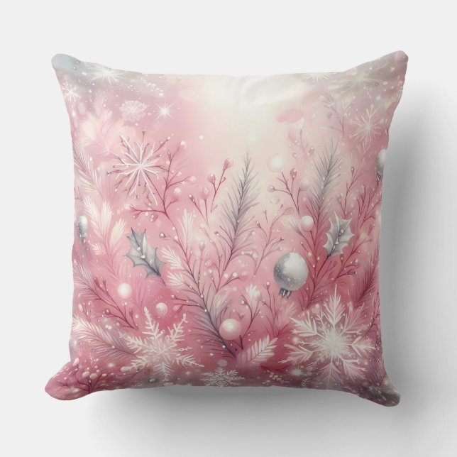 Almofada Elegant Purple Christmas Throw Pillow  (Frente)